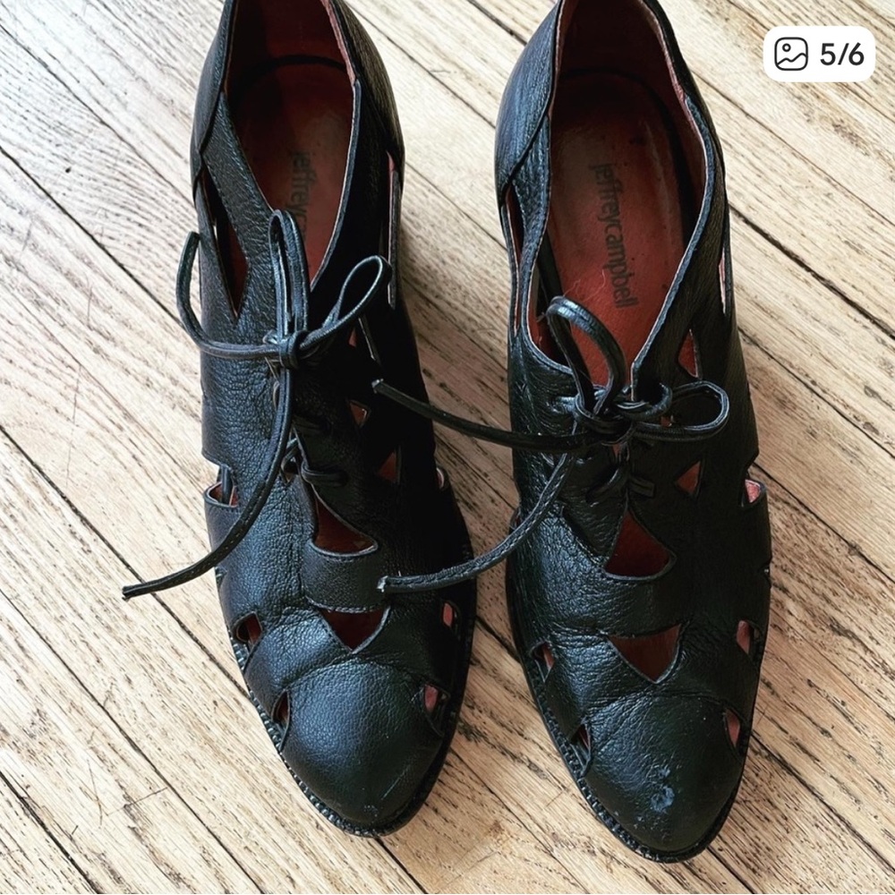 Jeffrey Campbell Black Lace Up Boots
